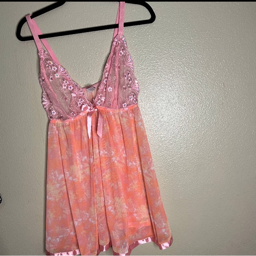 Elegant Pink Lace Lingerie‎ Sheer Set size 2X